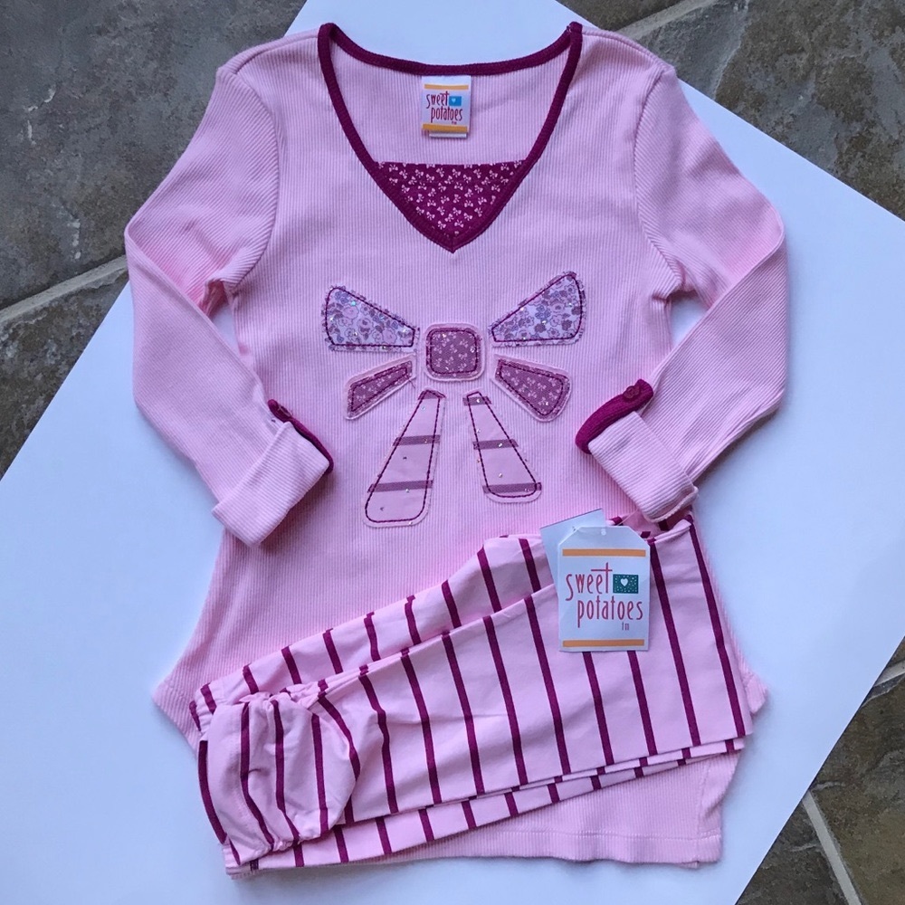 NEW with Tags SWEET POTATOES Pink Tunic and Leggings Outfit Size 6X